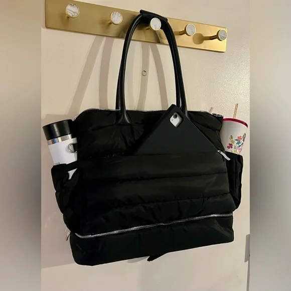 Black Quilted Tote Bag EUC! - Picture 14 of 14